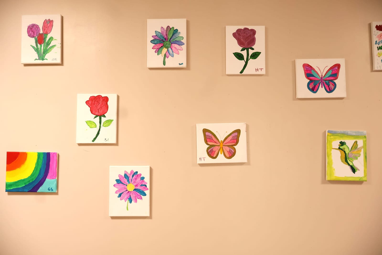 Resident art wall detail at Advinia Care Oakland Grove