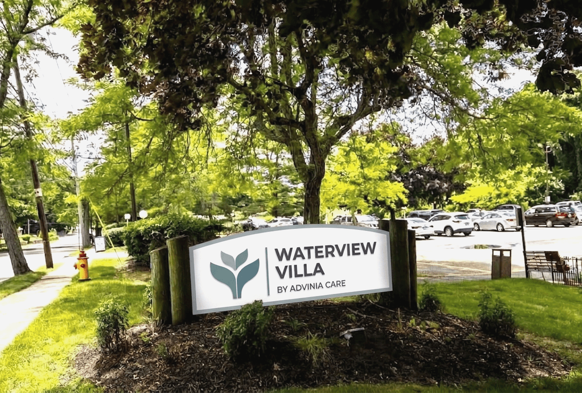Exterior sign at Advinia Care Waterview Villa